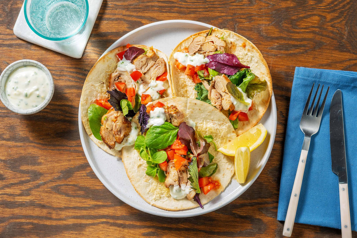  Tacos Tex-Mex di pollo e salsa ranch allo yogurt
