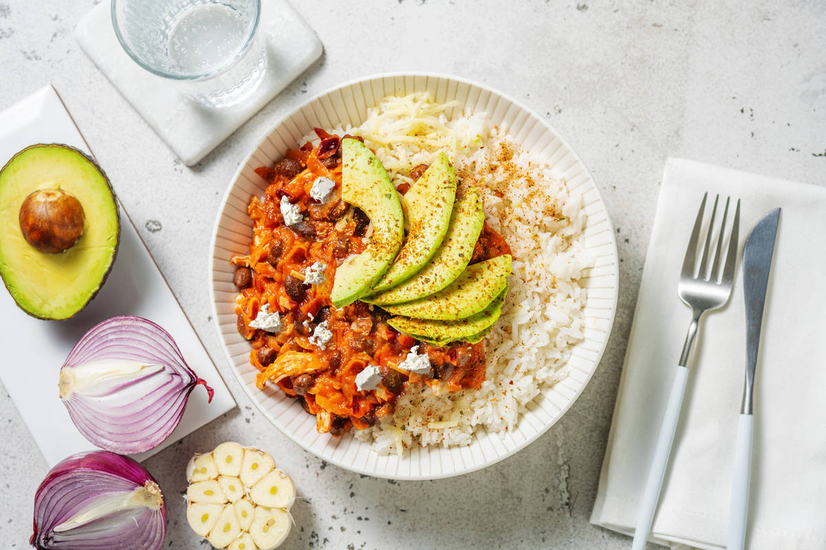 Poulet tex-mex & haricots noirs