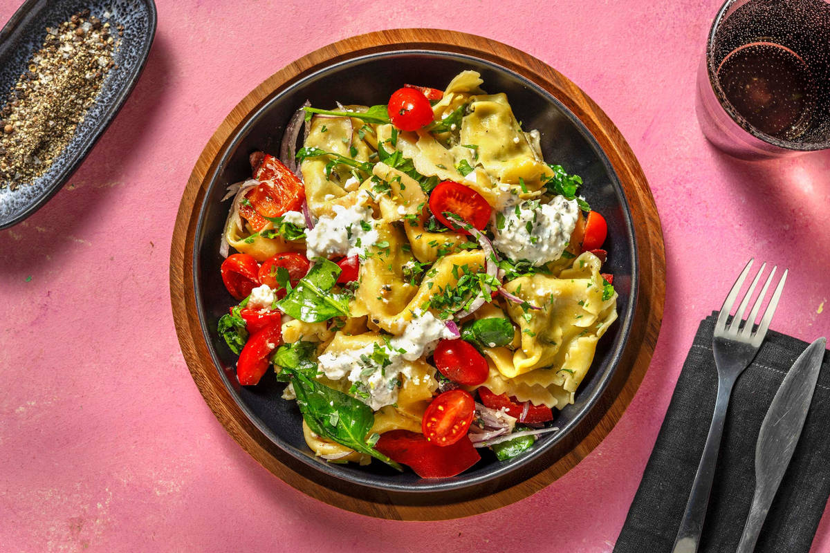 Grekisk-inspirerad tortelloni