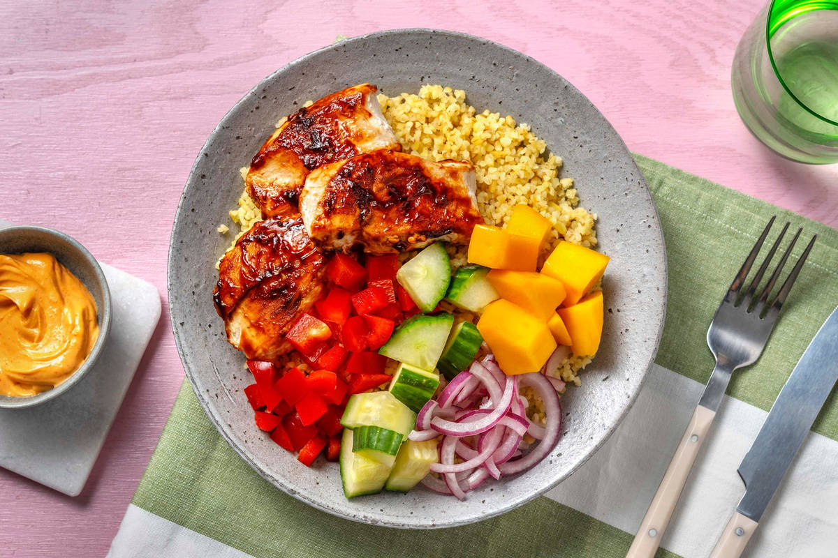 BBQ-glazed chicken