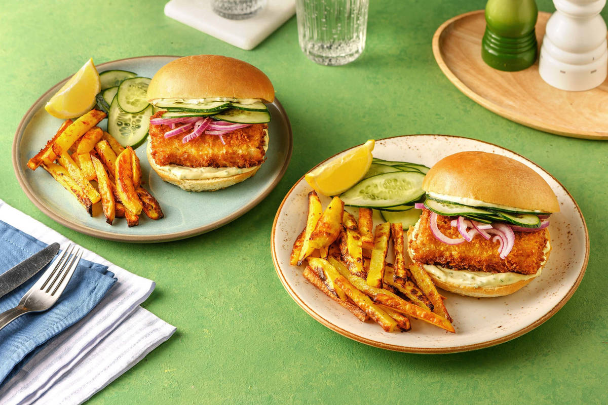 Paneret fiskeburger