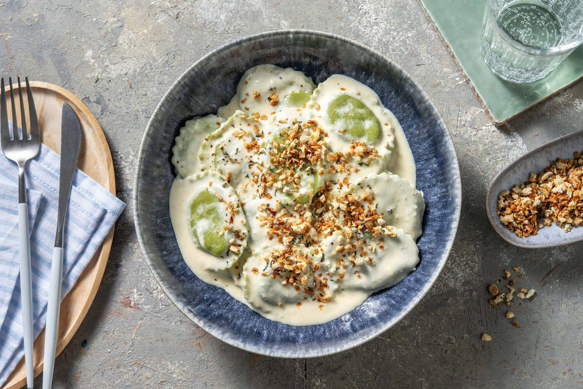 Ravioli ai carciofi e crema di pecorino Dop