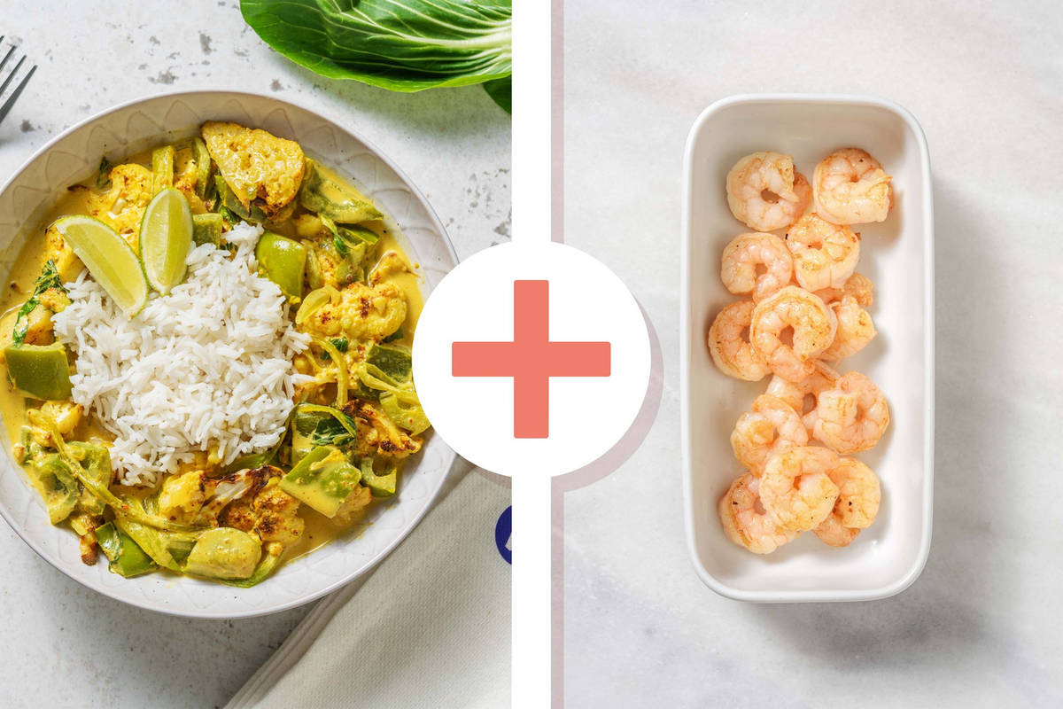 Yellow Thai Style King Prawn and Veg Curry