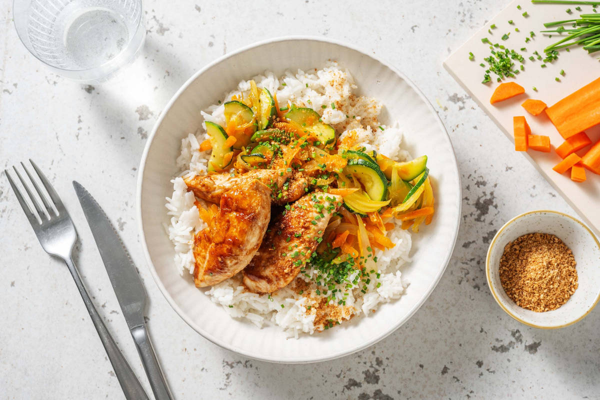 Poulet façon teriyaki & riz précuit