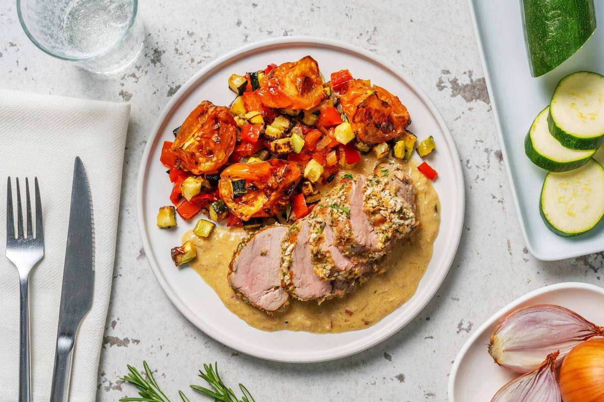 Grilladin de porc en croûte de moutarde & herbes