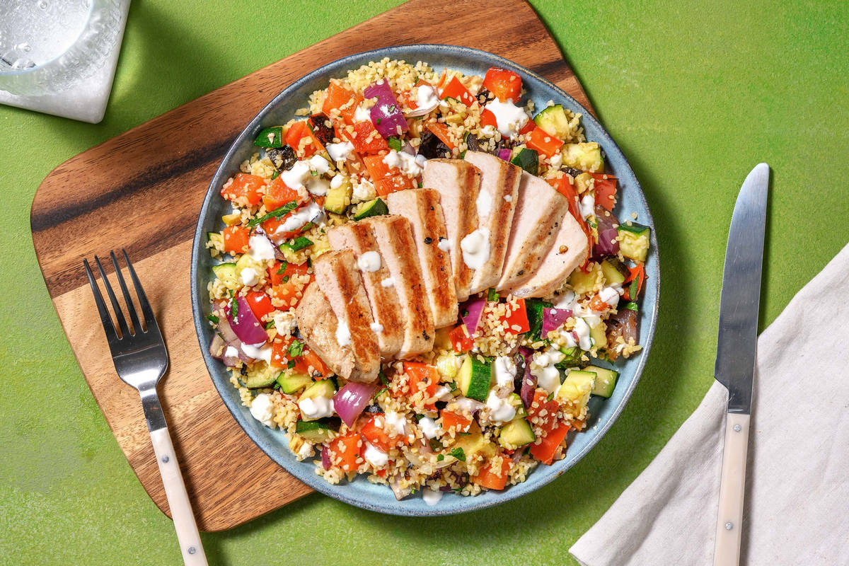 Grilled Turkish-Inspired Double Pork Chops