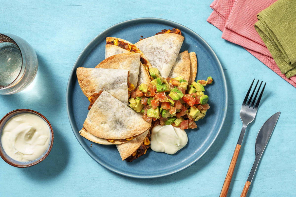 Sprøde vegetarquesadillas