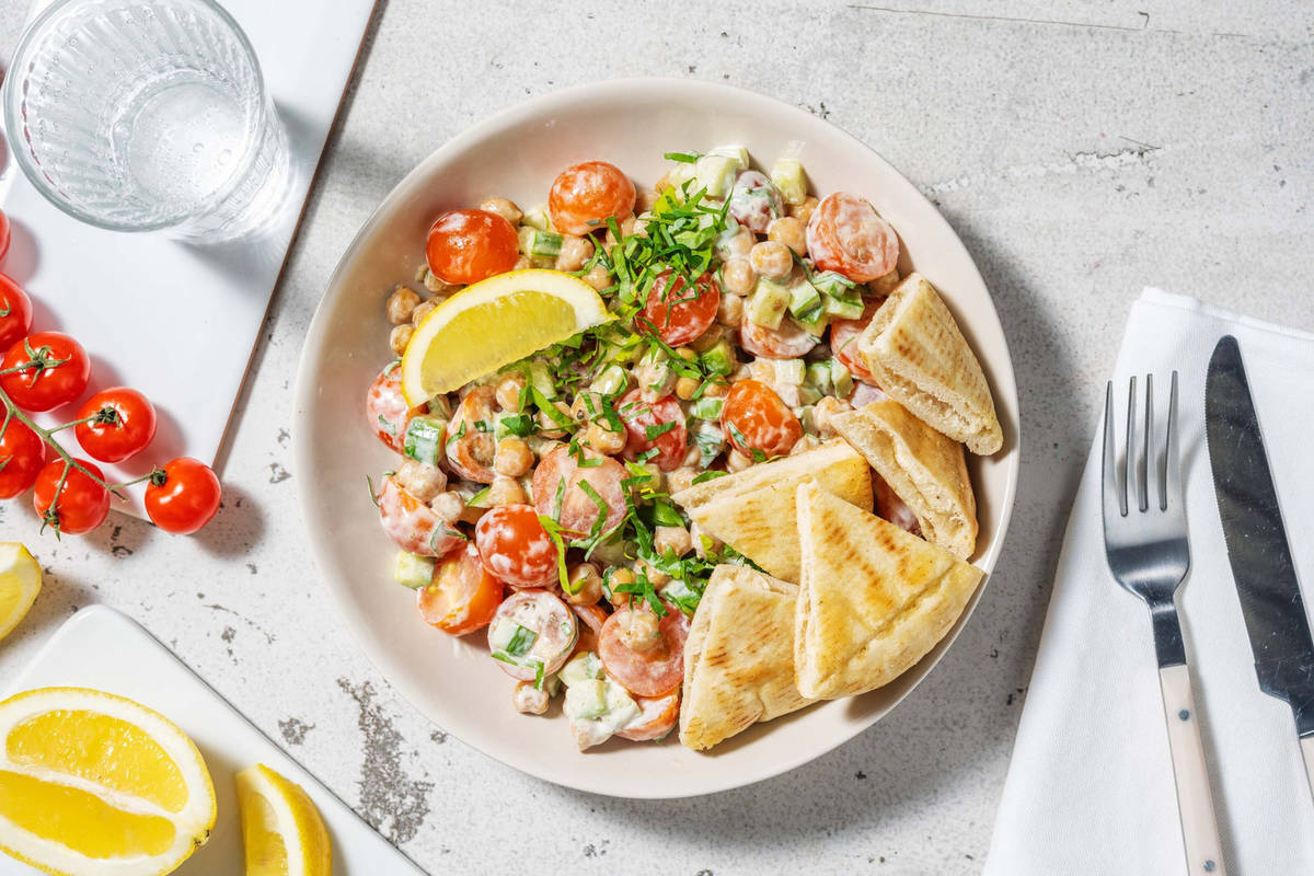 Salade de pois chiches grillés à l'orientale