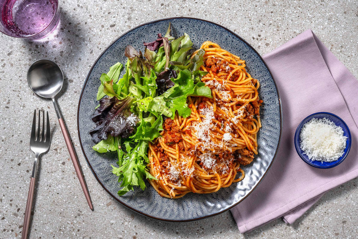 Creamy Beyond Meat® Spaghetti Bolognese