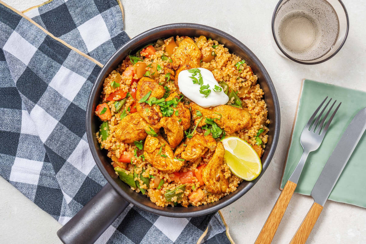 Poulet aux épices kebab et taboulé