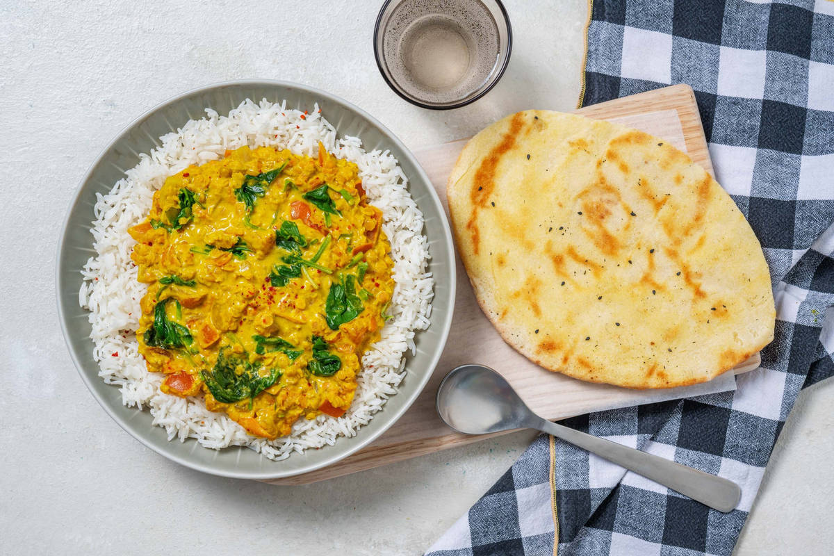 Warm red lentil dal