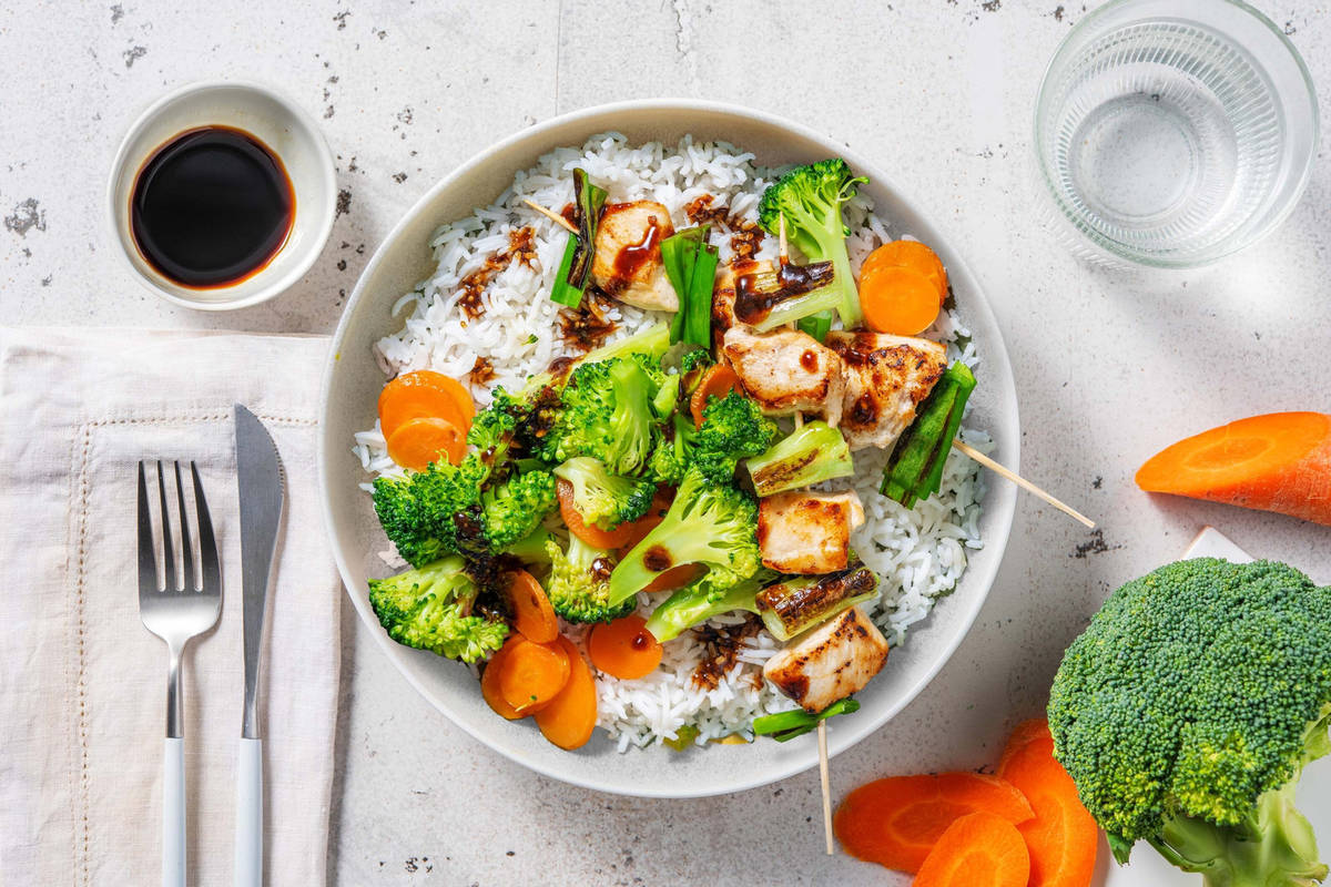 Poulet yakitori en sauce asiatique douce au sésame