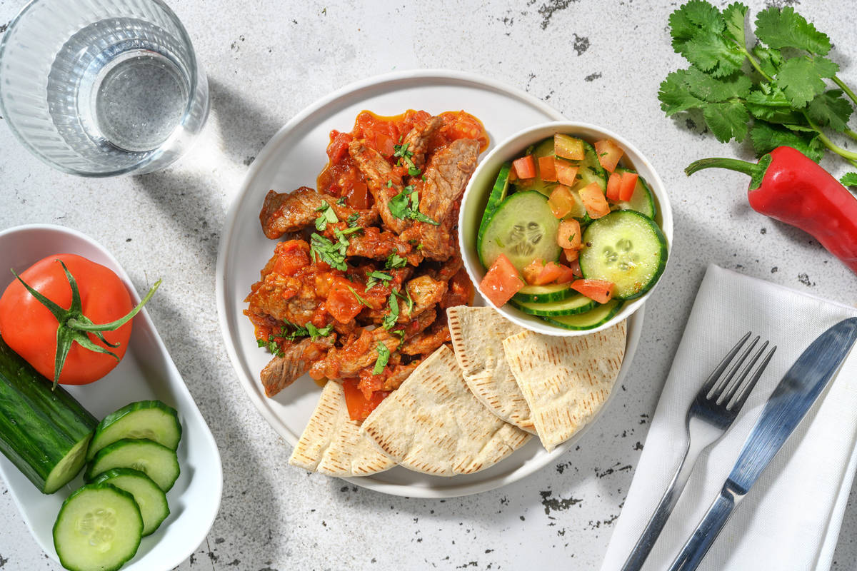 Bœuf à la tomate & aux épices orientales