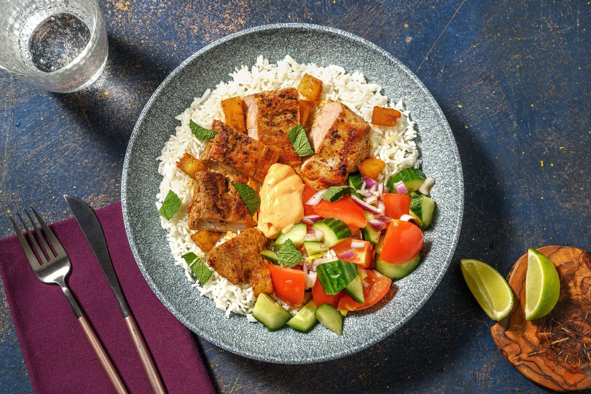 Karribisk svinekjøttbowl