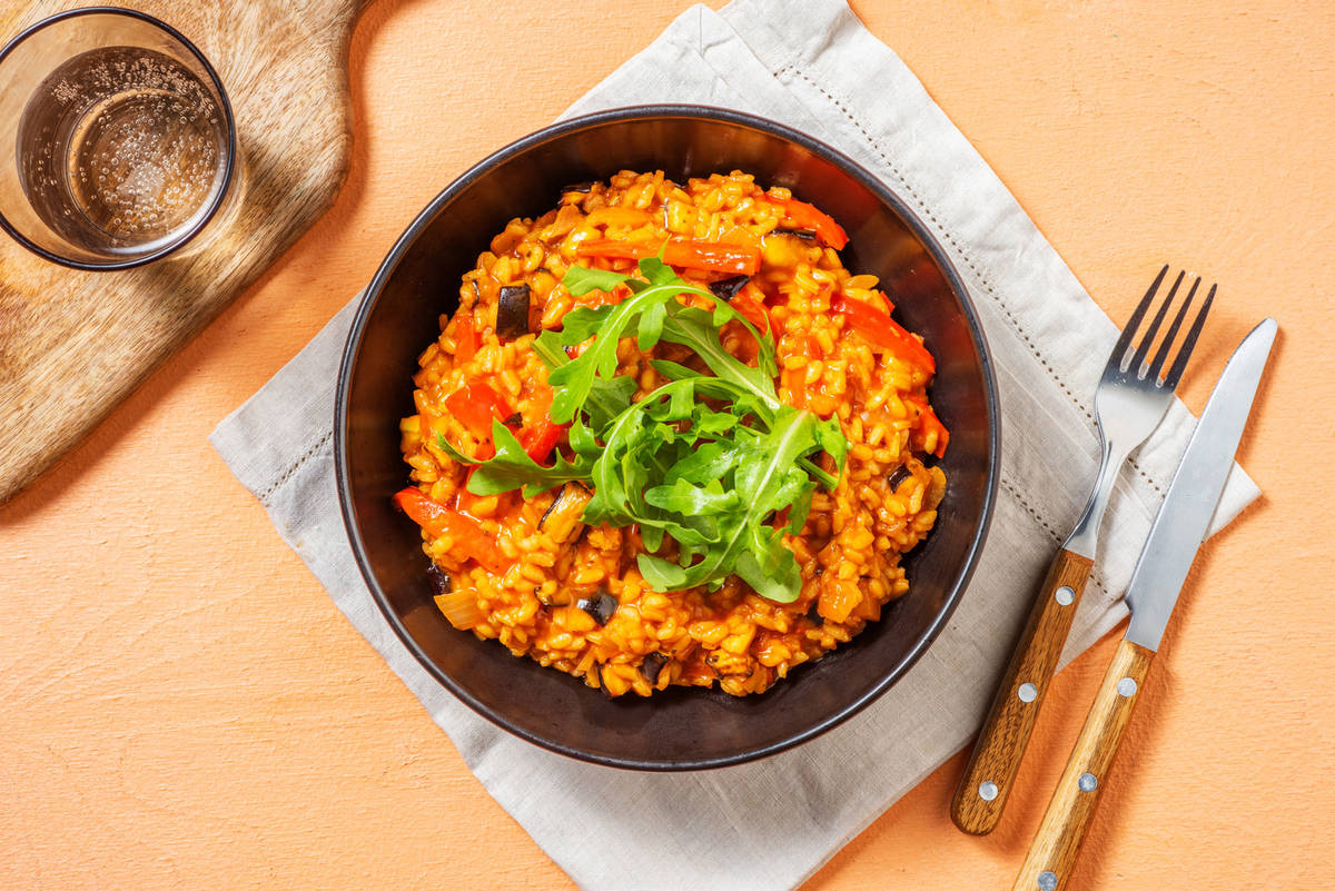 Oven-Baked Ratatouille Risotto
