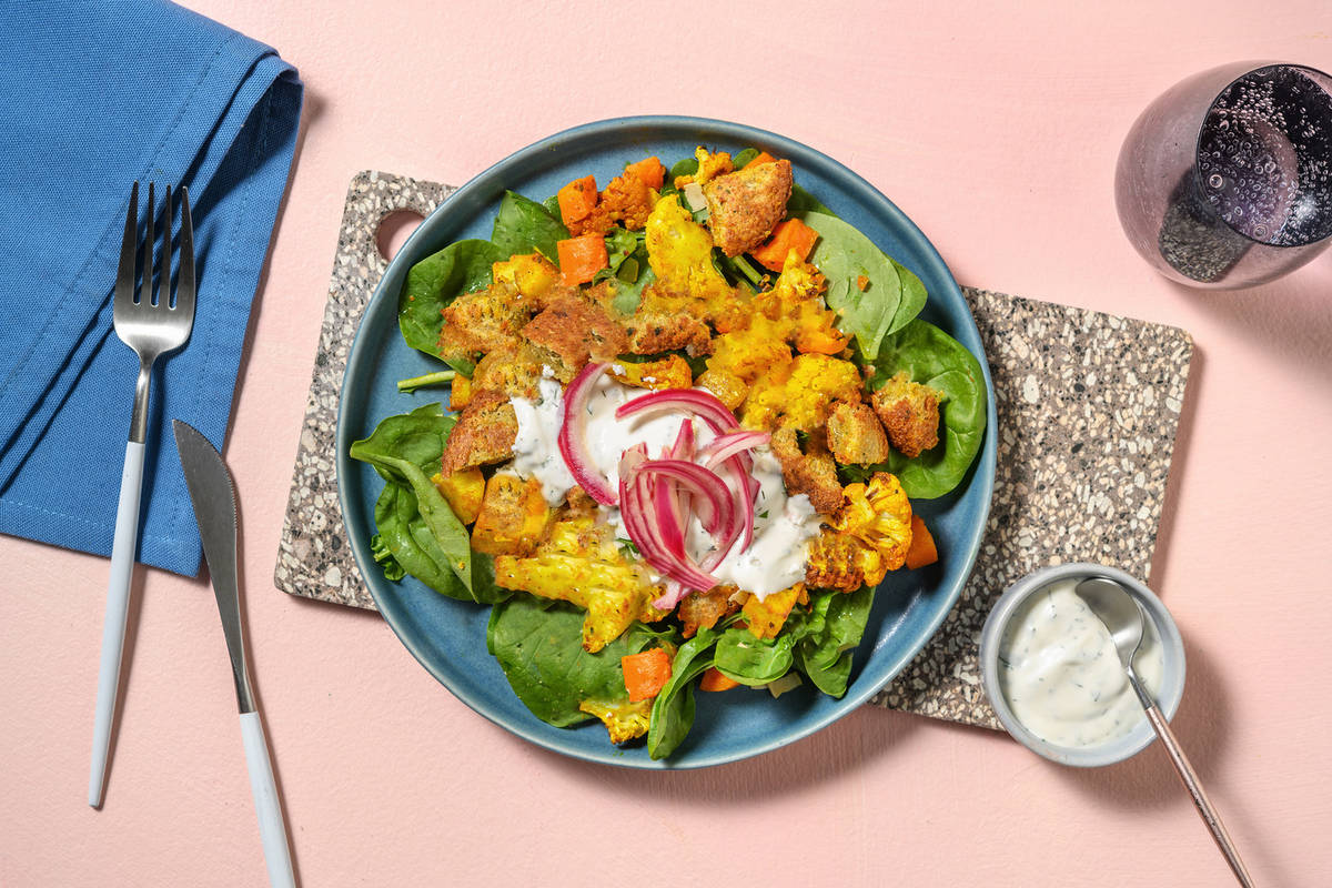 Falafel met geroosterde groenten