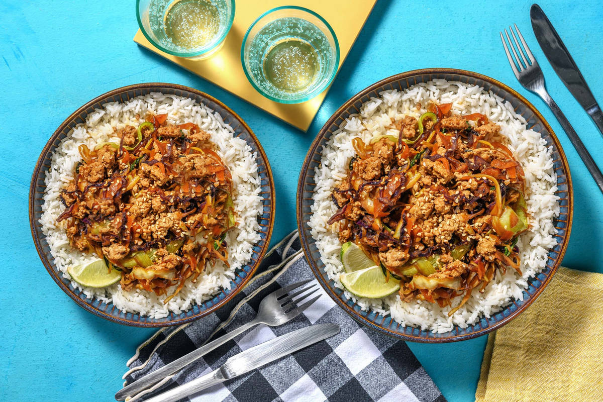 Honey and Toasted Sesame Pork Rice Bowl