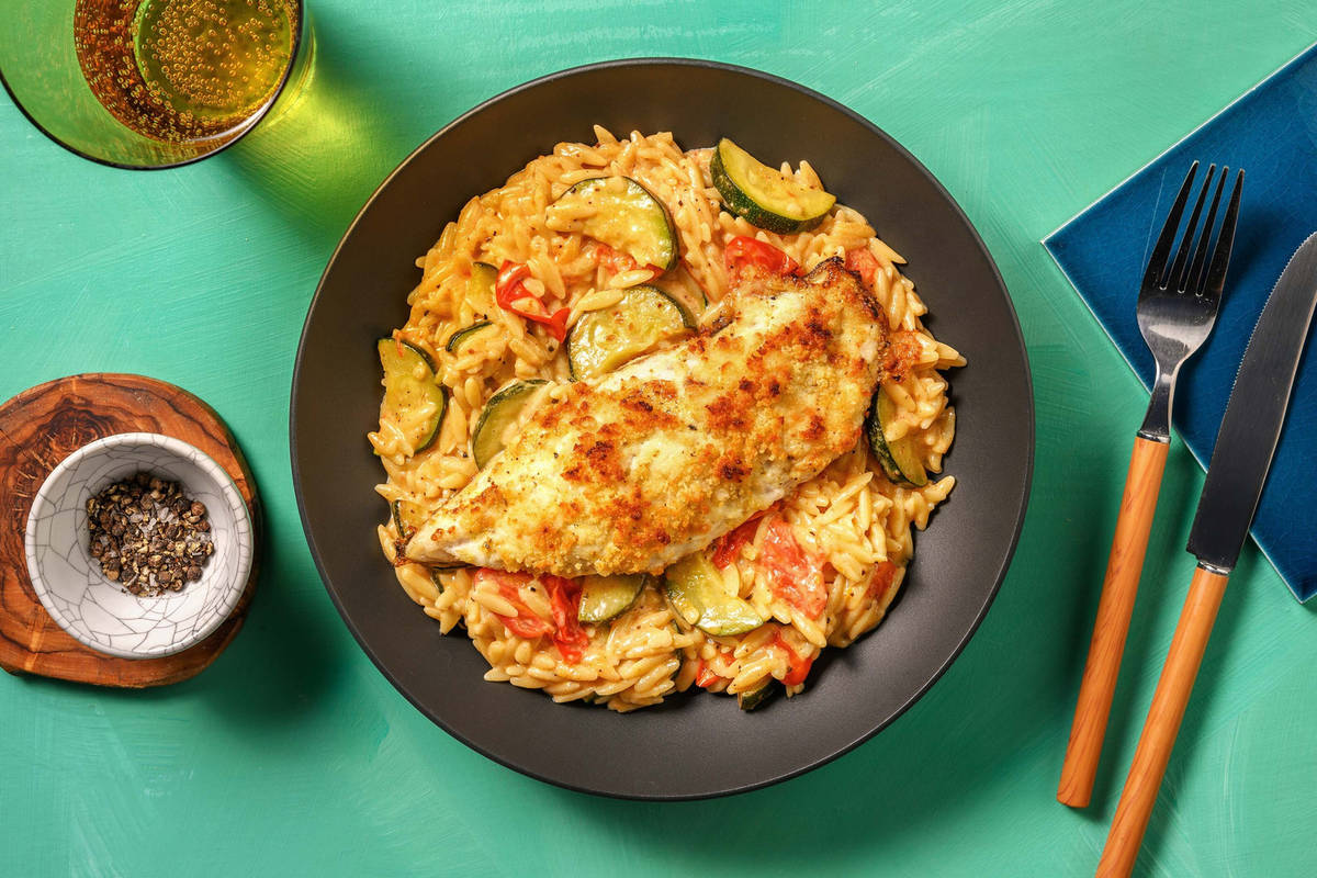 Saumon et garniture chapelure-ail