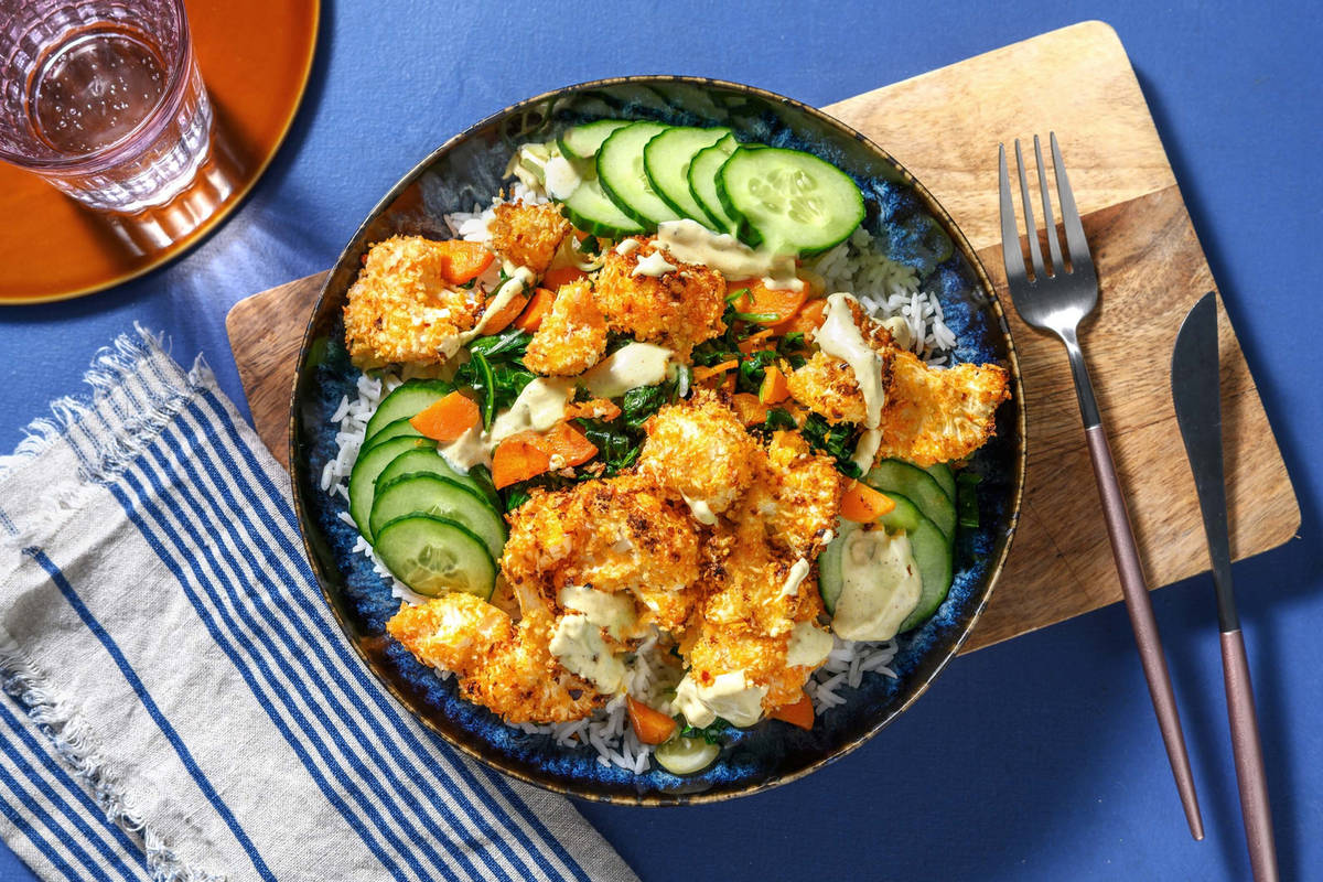 Chou-fleur « bang bang » et mayonnaise au chili