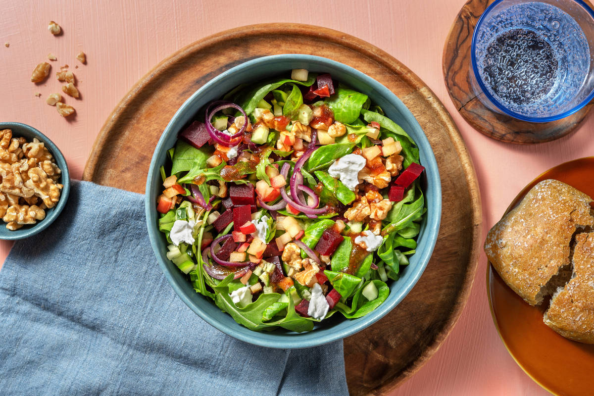 Goat's Cheese Salad with Balsamic Strawberry Dressing