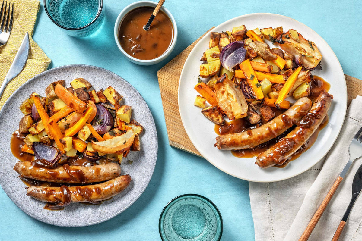 Honey and Mustard Sausage Traybake