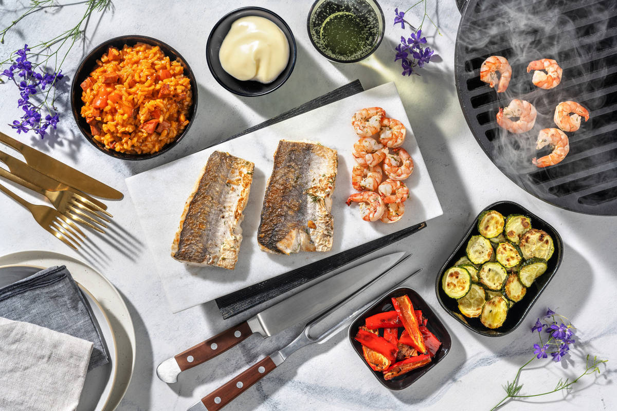 Parillada de crevettes & merlu