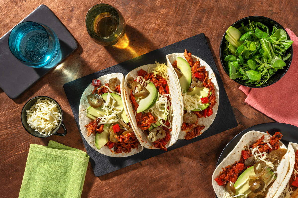 Fajitas au porc effiloché façon carnitas