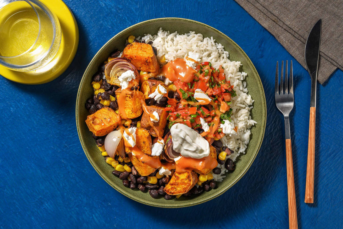 Bowl de riz à la péruvienne et patate douce
