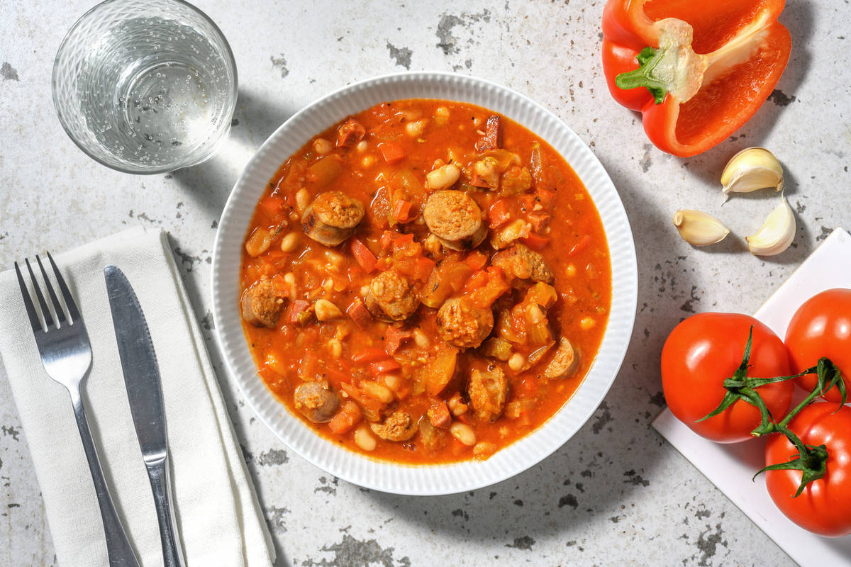 Cassolette de porc, tomate & poivron
