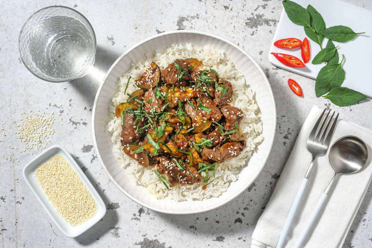 Bœuf sauté à l’asiatique & basilic thaï