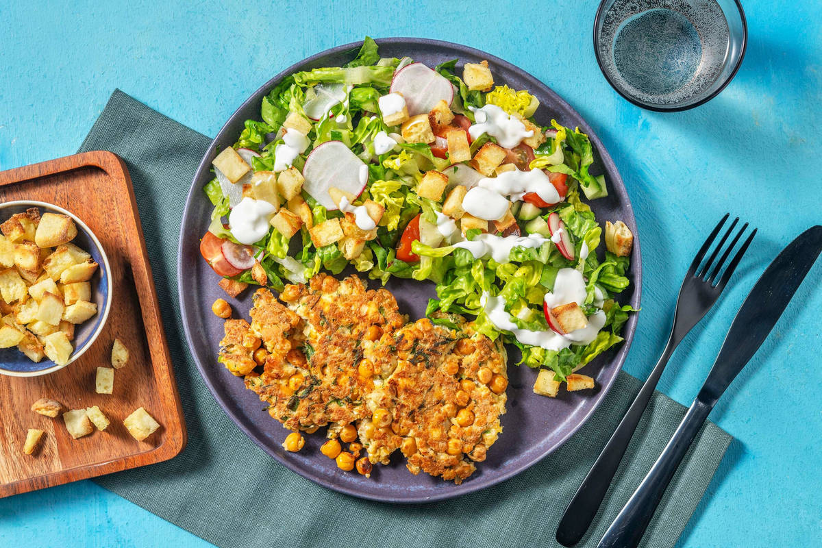 Pandestegte kikærtefritters