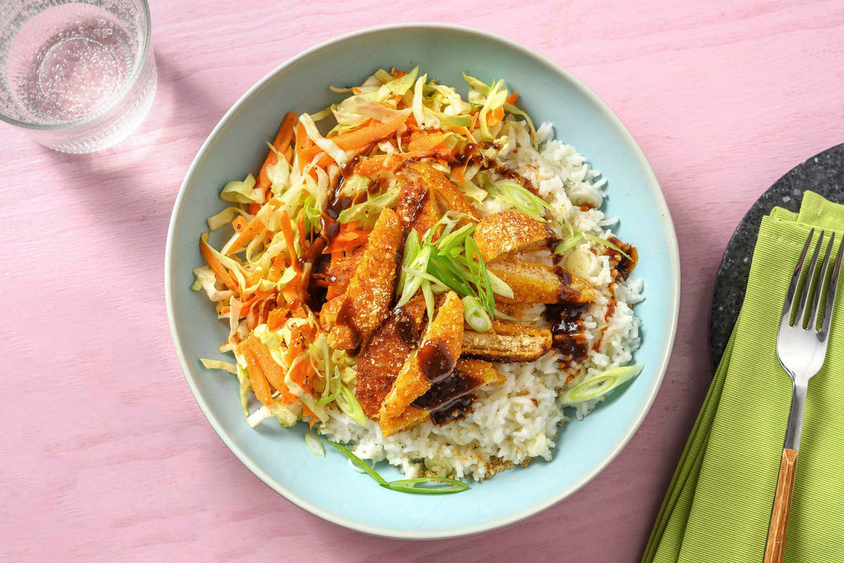 Émincés d'escalope panée vegan en sauce asiatique douce