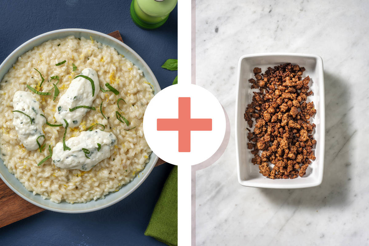 Risotto alla salsiccia, limone e stracchino