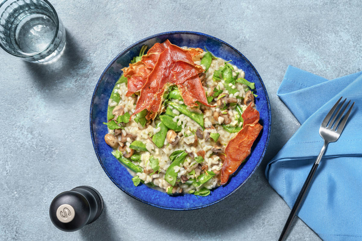 Krämig prosciutto-risotto 