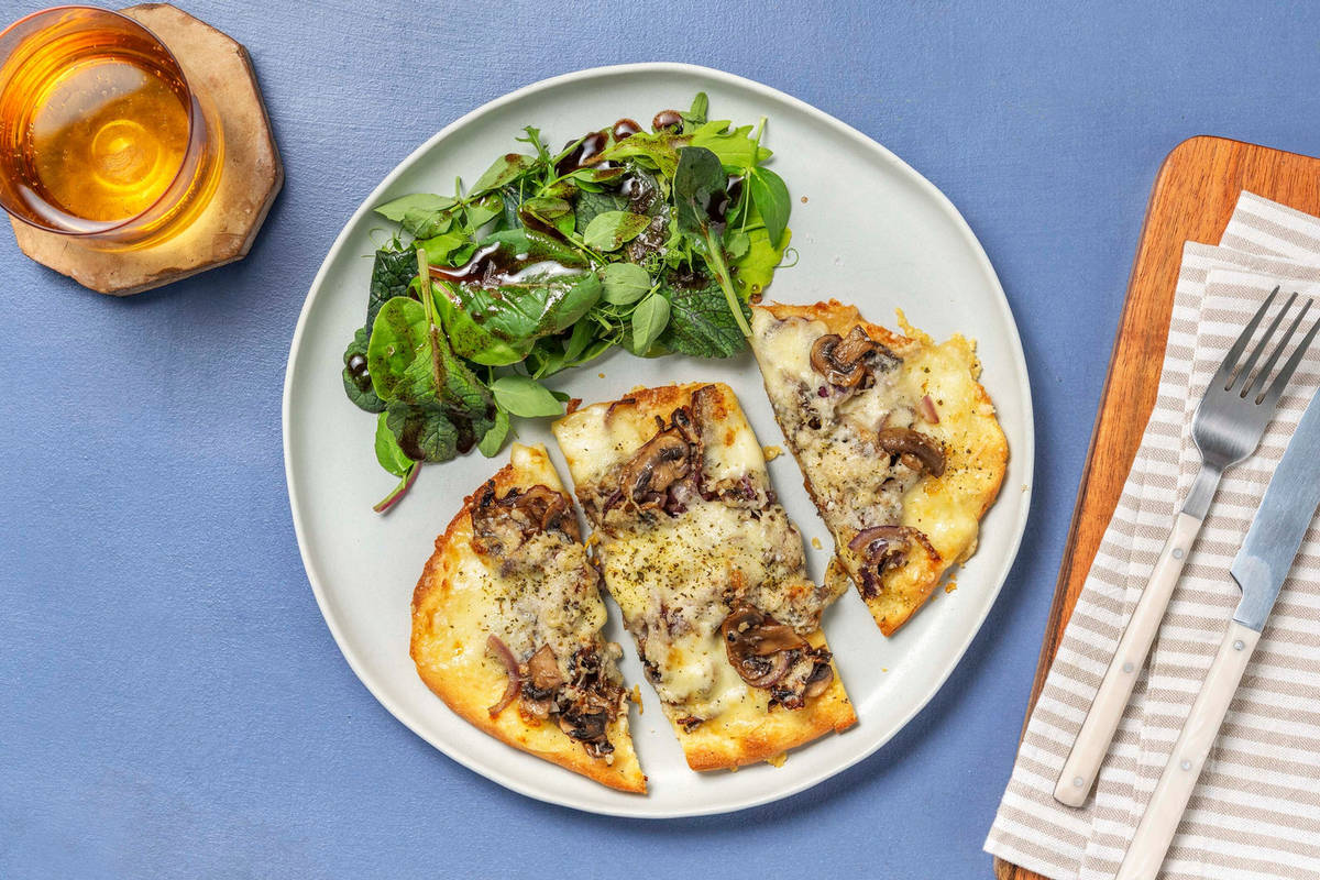 Pizza bianca aux champignons