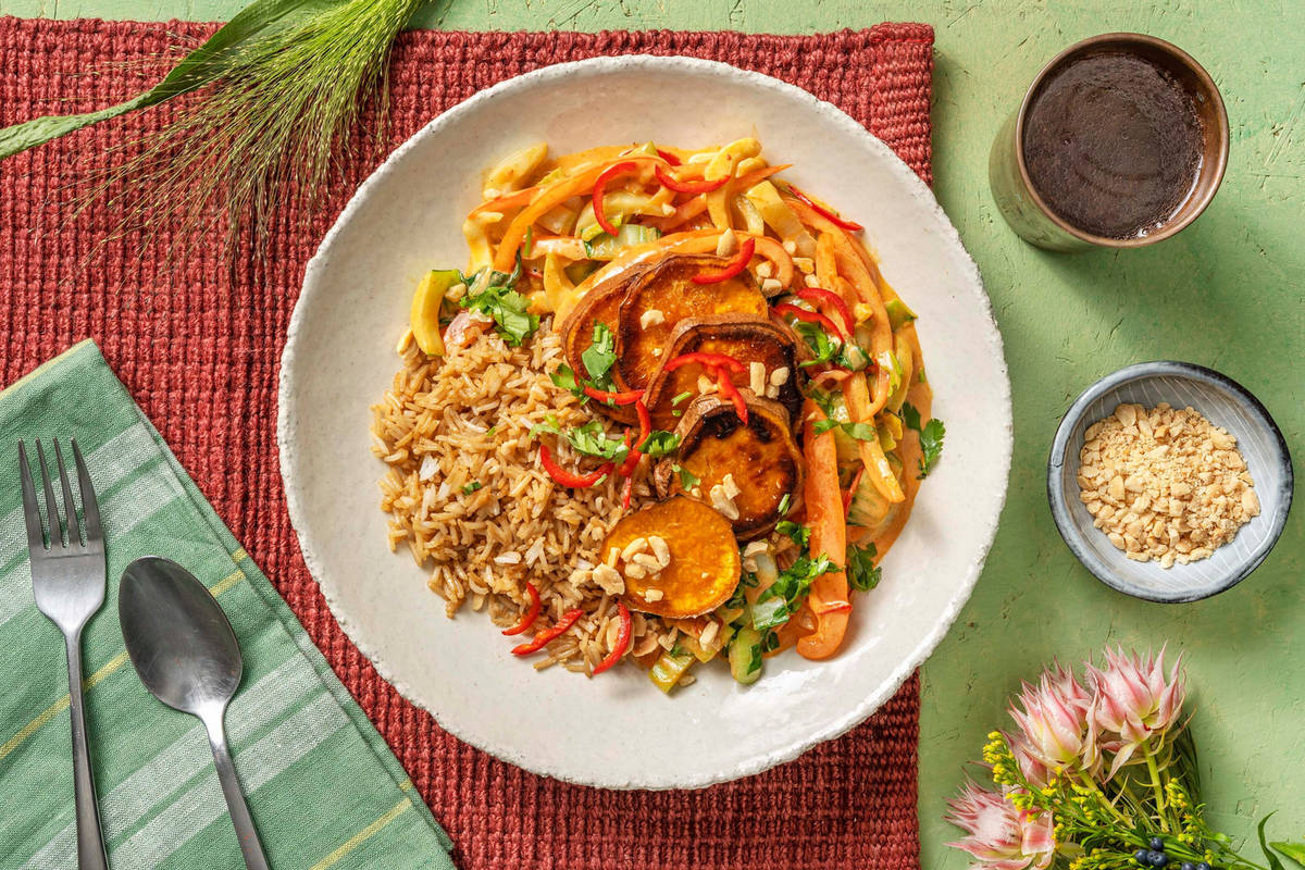 Ginger and Peanut Sweet Potato Curry
