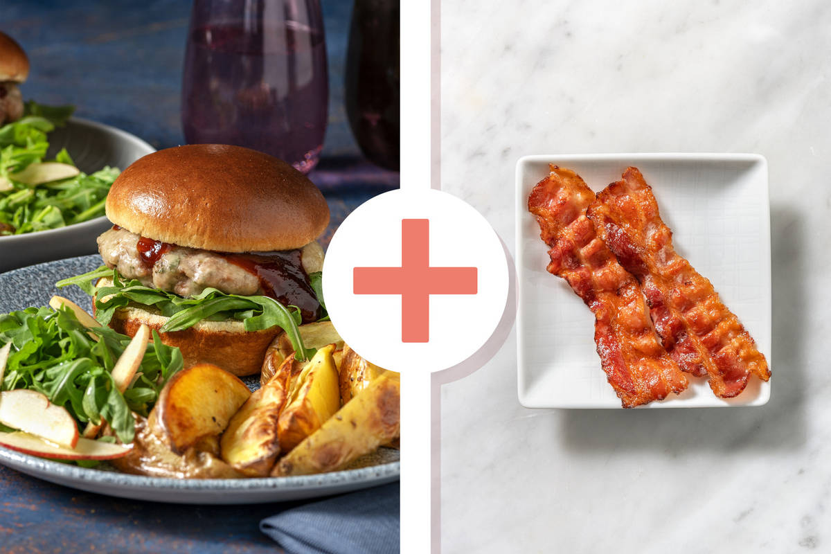 Cheesy BBQ Pork and Streaky Bacon Burger