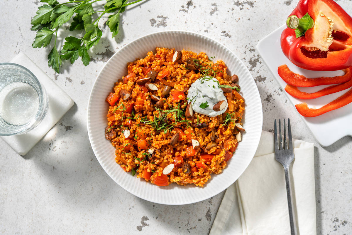 Boulgour pilaf à la libanaise & sauce yaourt