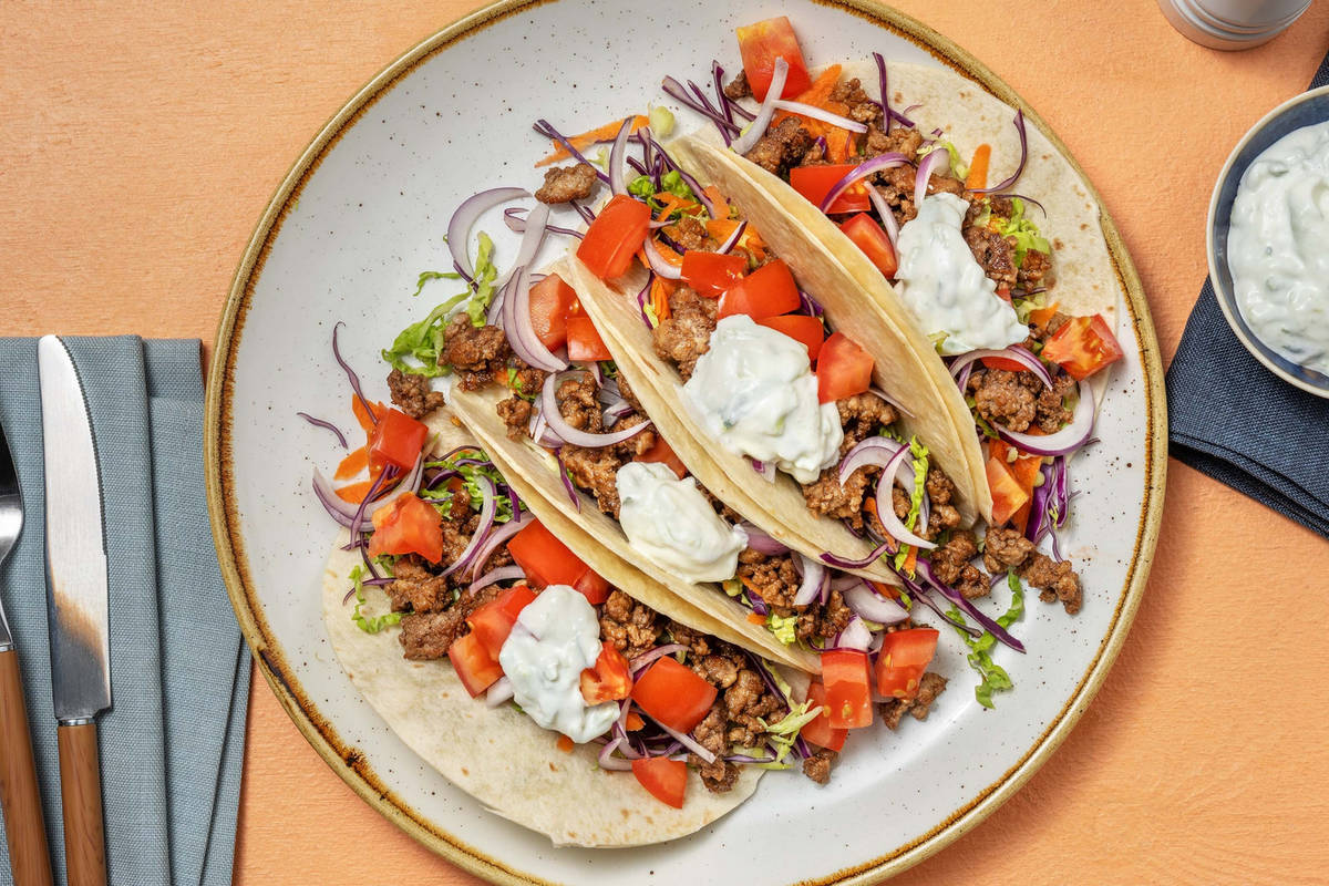 Grekiska blandfärstacos 