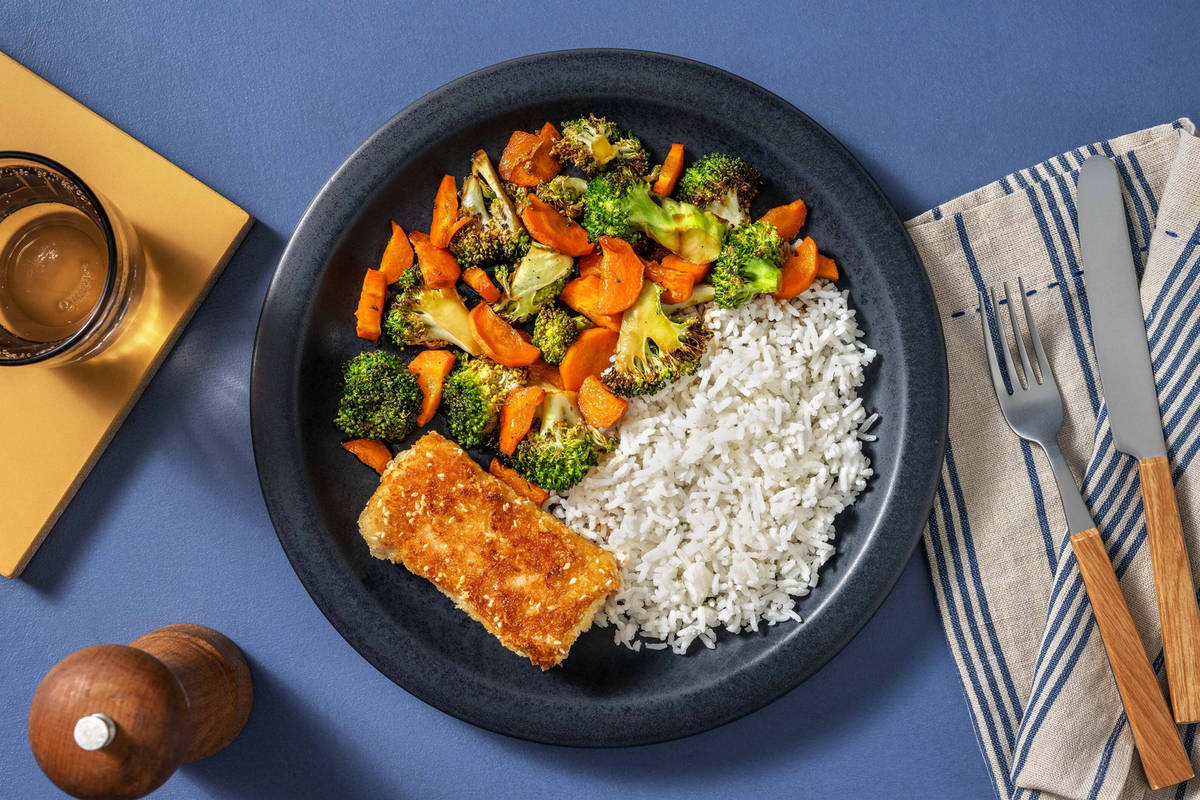 Cabillaud en croûte de sésame & riz basmati