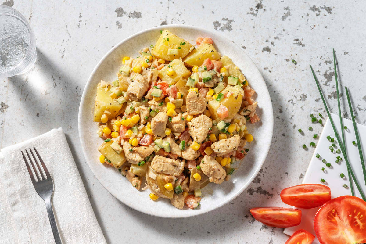 Salade de grenailles & poulet grillé