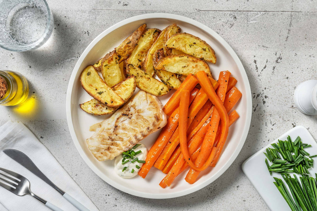 Merlu poêlé & sa sauce blanche ciboulette