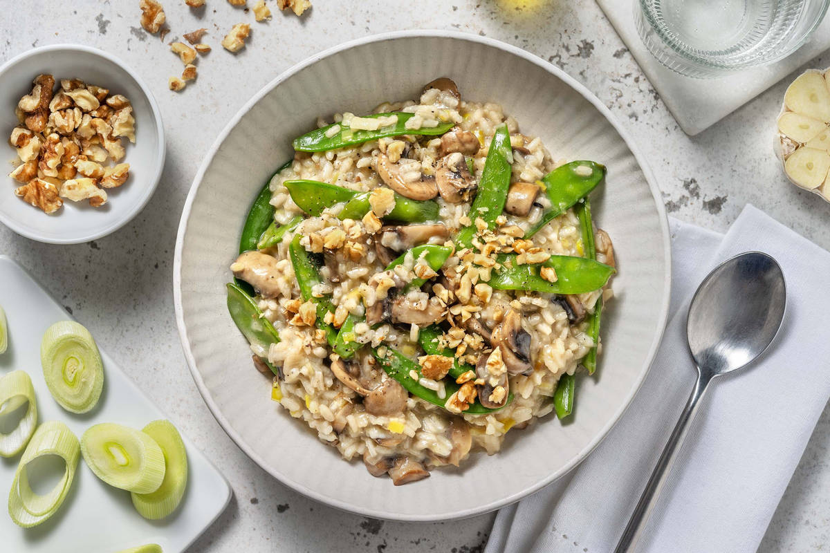 Stovetop Mushroom and Leek Risotto