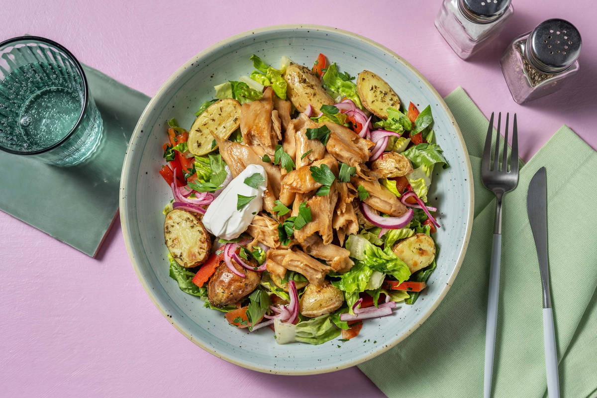 Grekisk pulled bean-sallad