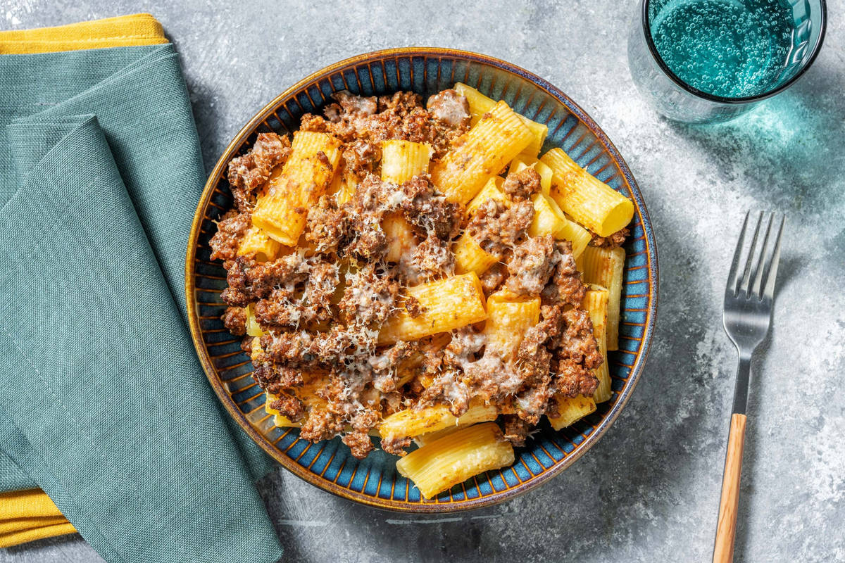 Upside Down Winter Warmer Beef Ragu Pasta Bake