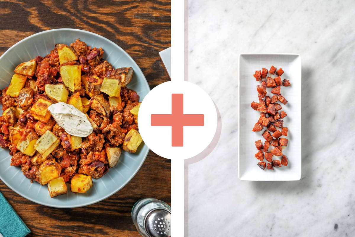 Mexican Style Beef and Kidney Bean Hash with Chorizo