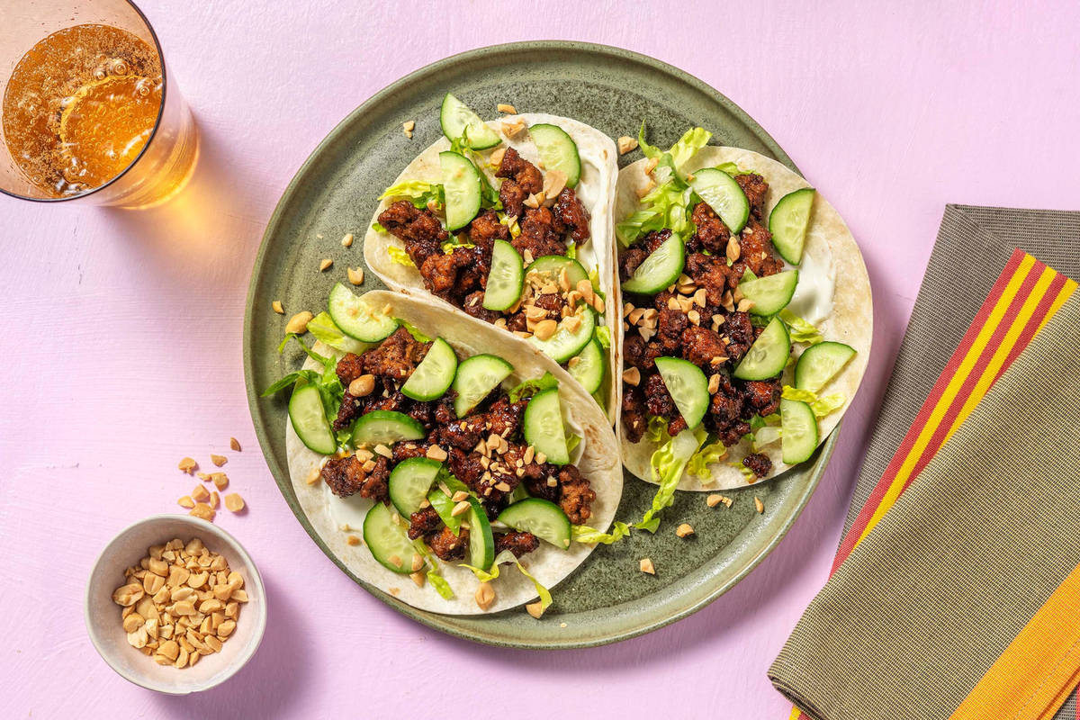 Thai Larb Style Pork Tacos