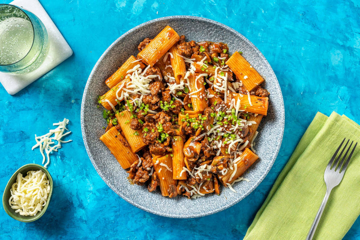 BBQ Beef Ragu Rigatoni