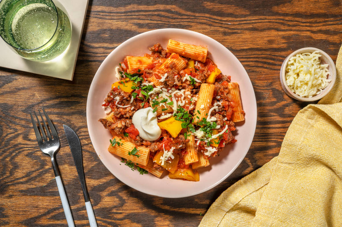 Mexican-inspired Pork Rigatoni