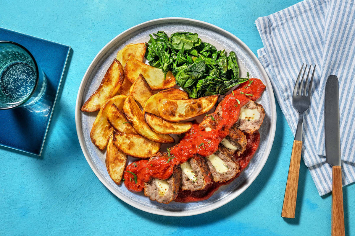 Polpettone di carne alla pizzaiola